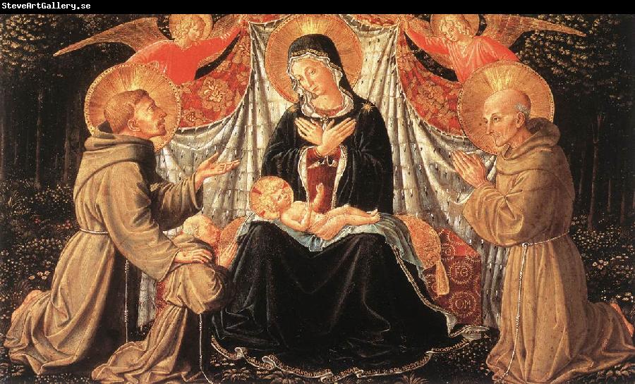 GOZZOLI, Benozzo Madonna and Child with Sts Francis and Bernardine, and Fra Jacopo dfg